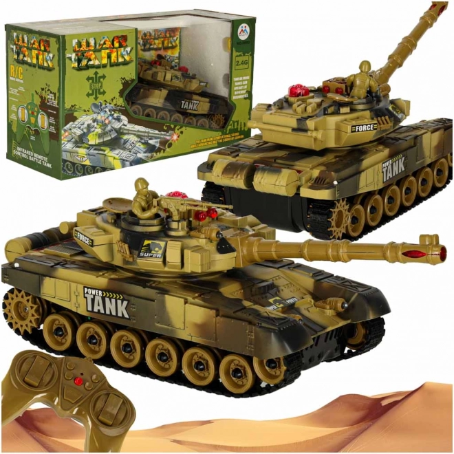 RC military battle tank 2.4 GHz – desert camouflage
