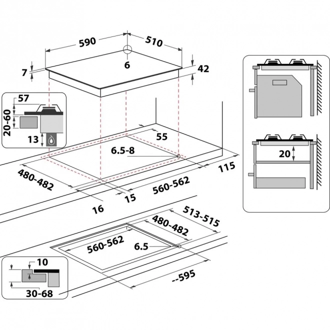 Glass Gas Hob