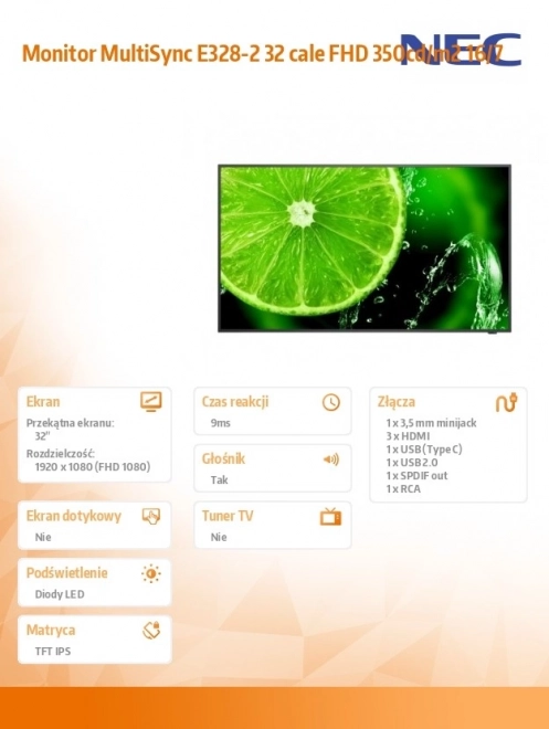Multisync E328-2 32 Inch FHD Monitor
