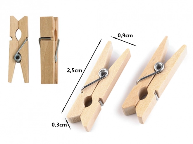 Mini fa ruhacsipeszek 2,5 cm 100 darab