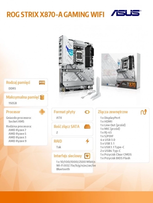 Gaming Motherboard ROG STRIX X870-A WIFI