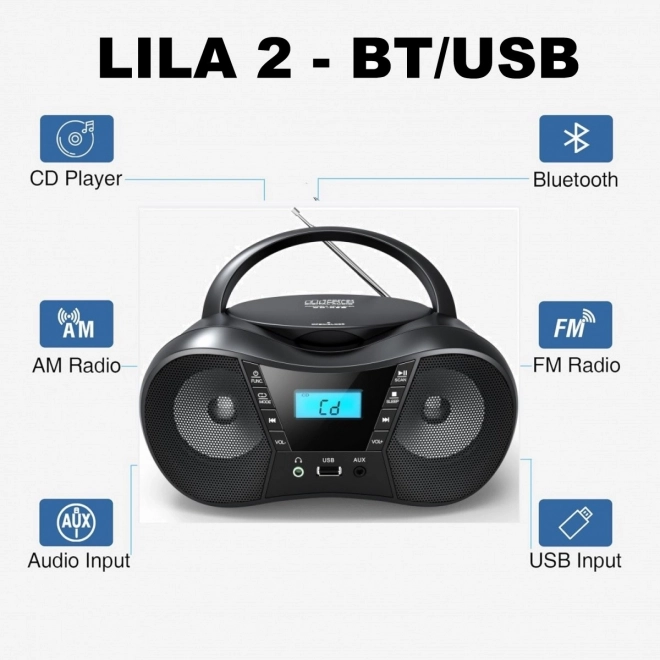 Portable CD Player with USB and Bluetooth