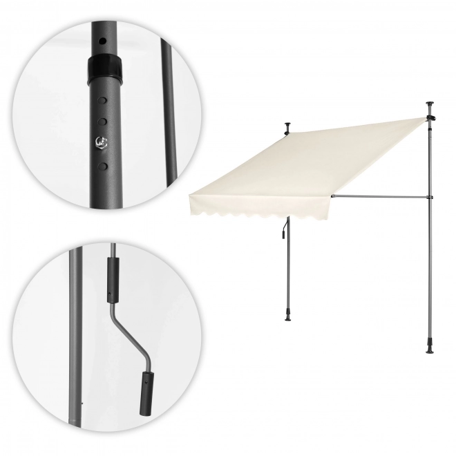 Height Adjustable Waterproof Balcony Awning with Manual Crank