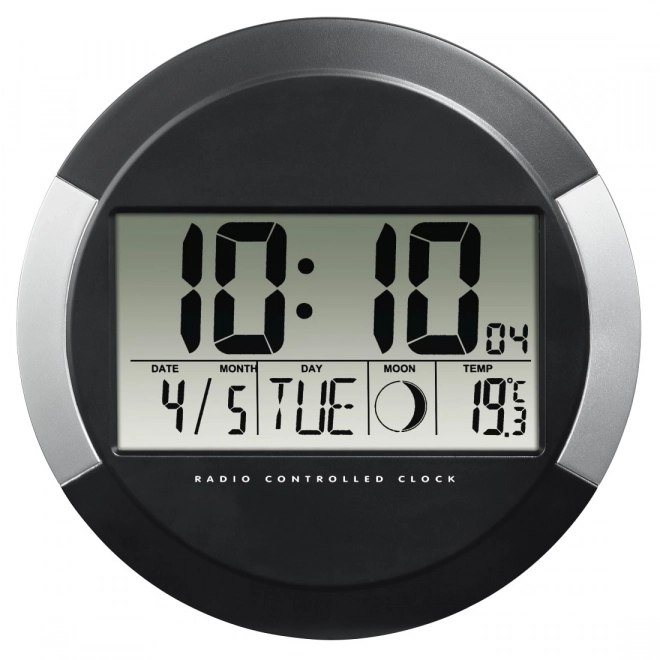 Digital wall clock with radio control
