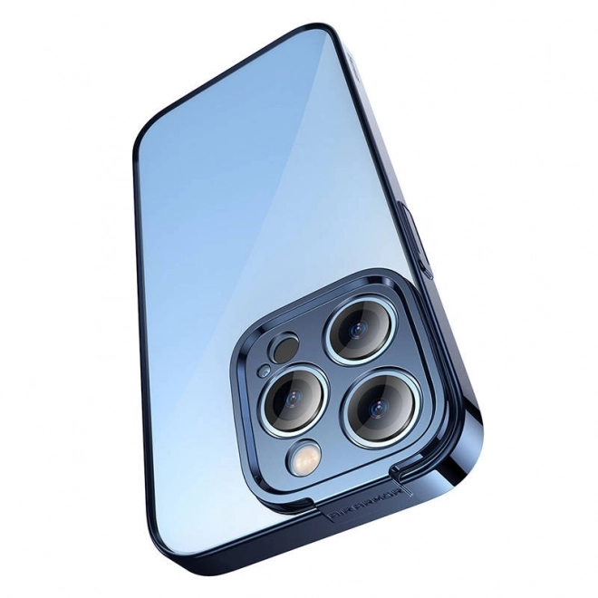 Transparente Schutzhülle und Panzerglas für iPhone 14 Pro Max - Blau