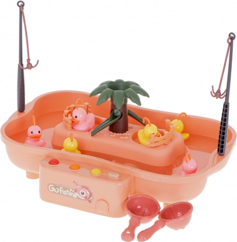 Interactive pool with island