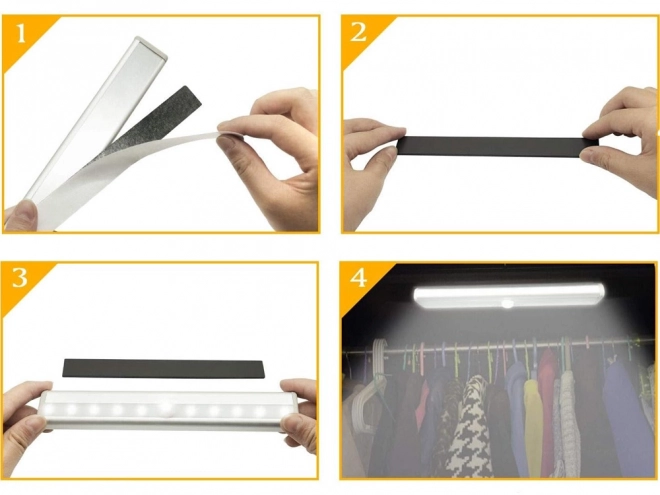 Self-adhesive LED light strip with motion sensor