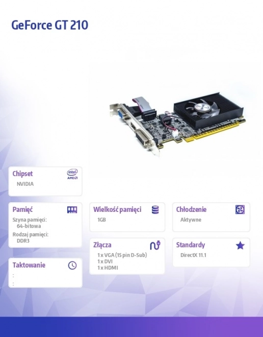 Graphics Card GeForce GT 210 1GB DDR3