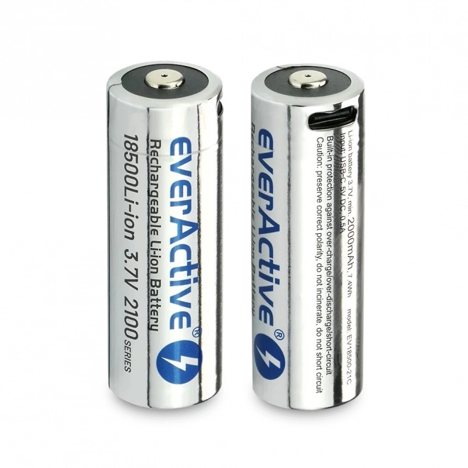 Batteria ricaricabile EverActive 18500 Li-ion 3,7V 2100 mAh USB-C