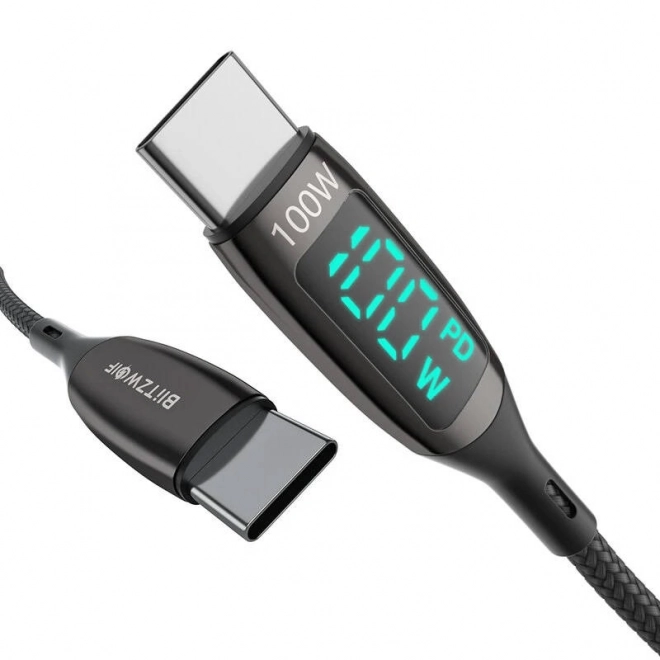 Usb-c kábel kijelzővel 100w 1,8m blitzwolf
