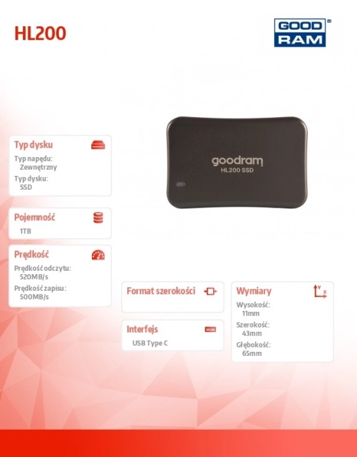 External SSD HL200 1TB USB-C