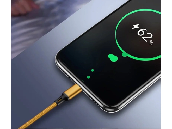 3in1 usb kabel für telefon lightning kabel iphone micro usb typ-c 1.2 m – Gelb