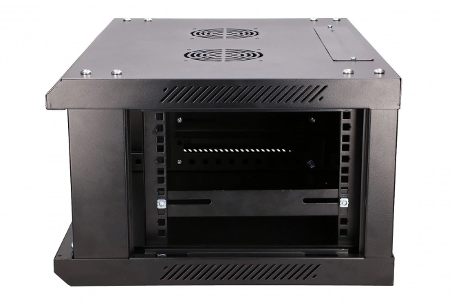 wall mount rack cabinet 4u 600x450 black glass door