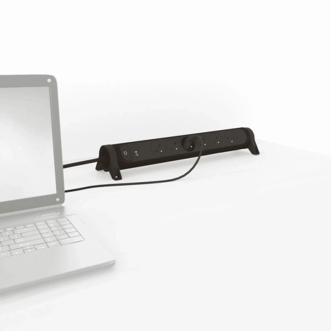 Black Power Strip with 6 Outlets