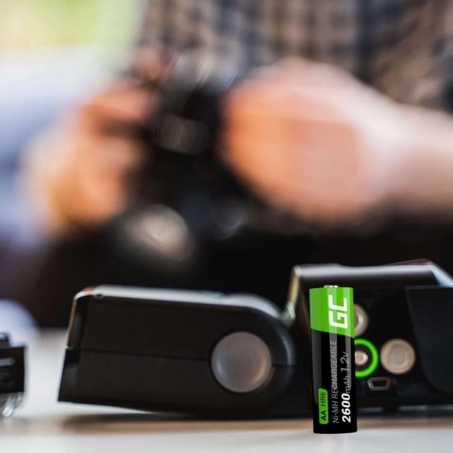 Rechargeable AA 2600mAh Batteries - Green Cell