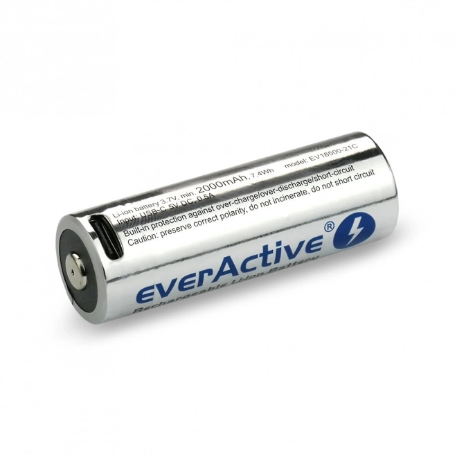 Batteria ricaricabile EverActive 18500 Li-ion 3,7V 2100 mAh USB-C