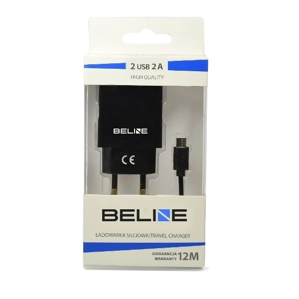 Sieťová nabíjačka 2xUSB + microUSB čierna