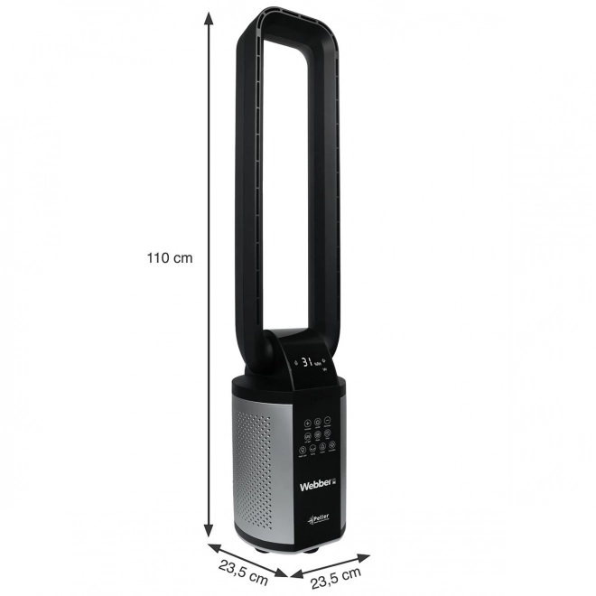 WEBBER WB1820 ventilatore senza pale nero con umidificatore