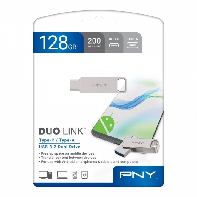 USB flash drive 128GB PNY DUO LINK USB 3.2 Type-C