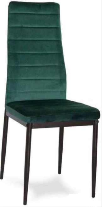 Sedie con schienale profilato - Velluto verde - Set 4 pz