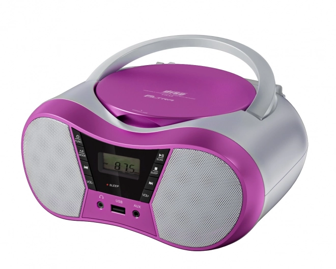 Přenosný CD přehrávač s Bluetooth a USB růžový