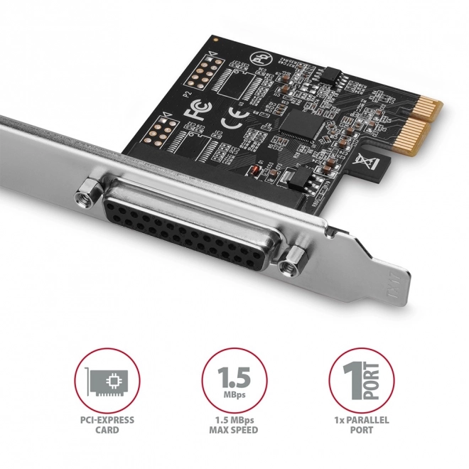 PCEA-P1N PCIe 1x LPT řadič paralelních portů, včetně SP a LP