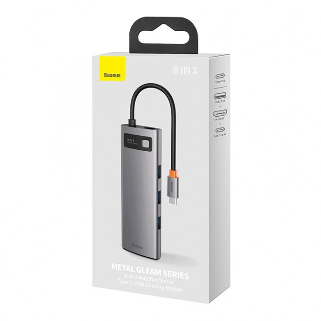 Multifunctional Docking Station Hub Type C Metal Gleam Series 8 in 1