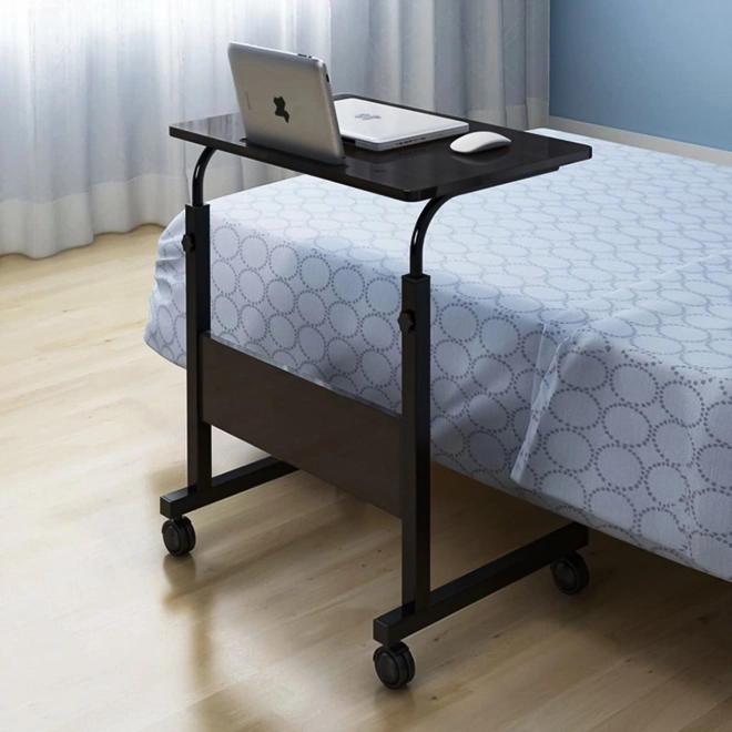 Mobile laptop table with wheels for sofa and armchair