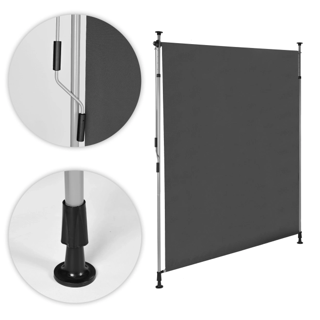 Folding Shaded Awning with Adjustable Height Anthracite MultiGarden