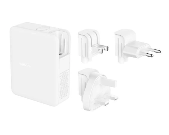 Nástěnná nabíječka 140W 4-portová (3xC 1xA) UK, EU, US zástrčky bílá
