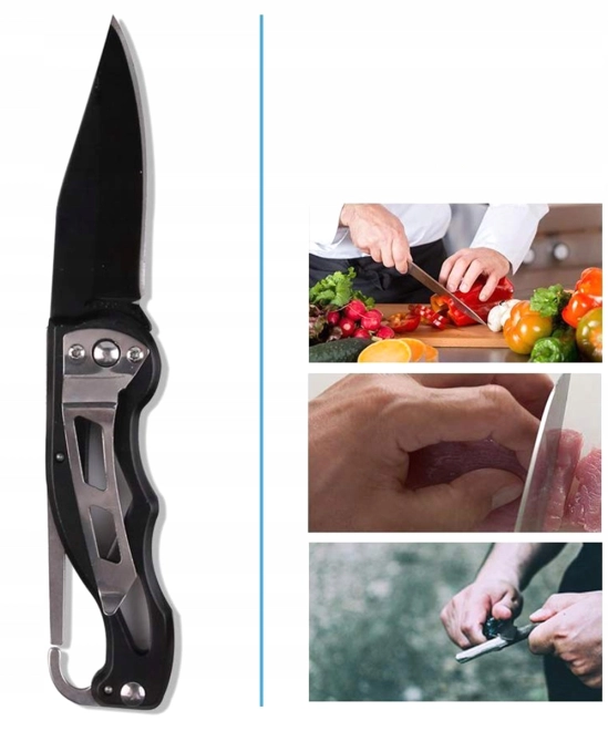 Folding knife at the ready