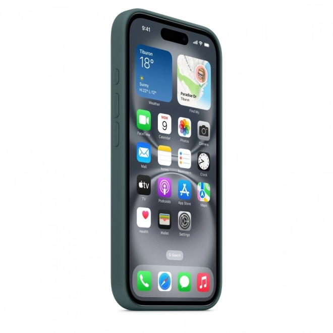 Silicone Case with MagSafe for iPhone 16 - Mountain Lake