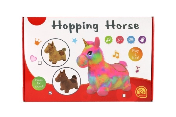 Bouncing Horse Plush Brown with Sound