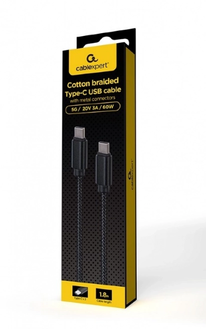 Usb C to Usb C Cable 1.8m Black