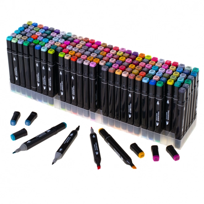 Marker alcolico doppia punta con custodia e supporto – 168 pezzi