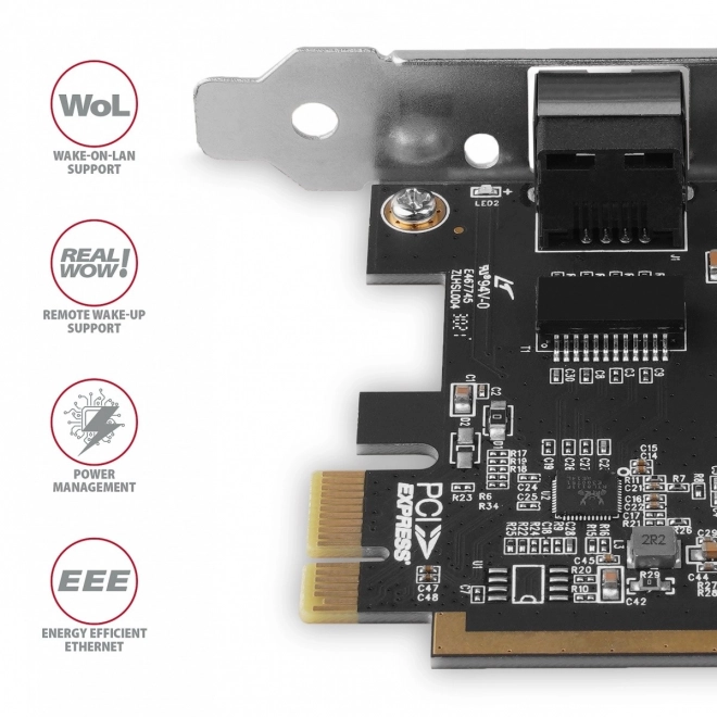Scheda di rete PCIe Gigabit Ethernet RJ-45 con Realtek SP e LP