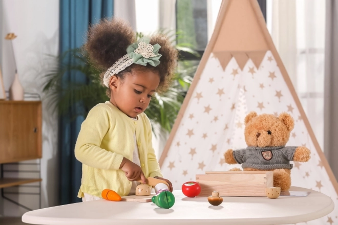 Set di taglio in legno - verdura per bambini