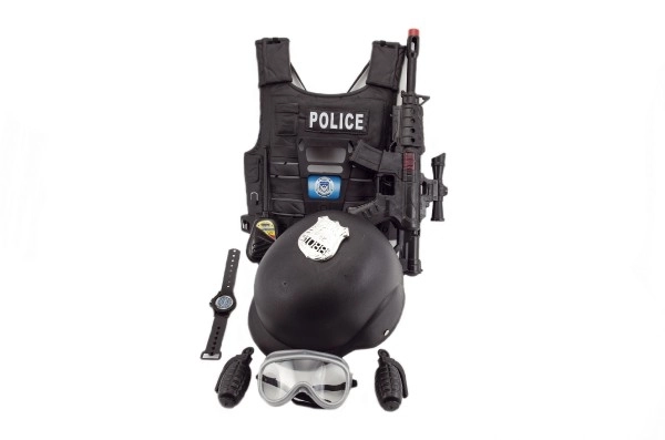 Set van politie pistool en helm met accessoires plastic 38cm in net