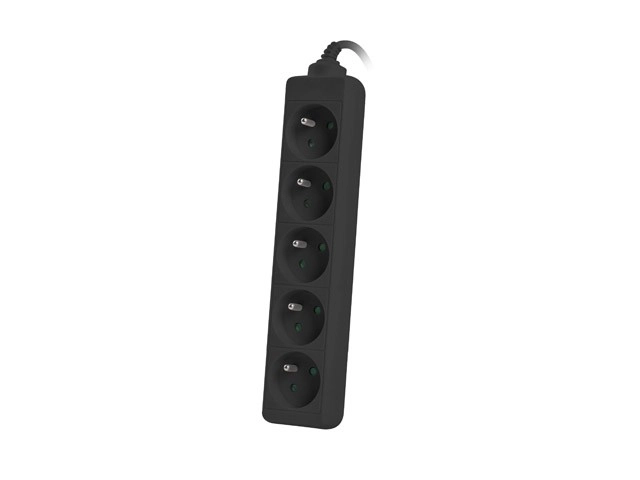 Power Strip Black 3m, 5-Outlet