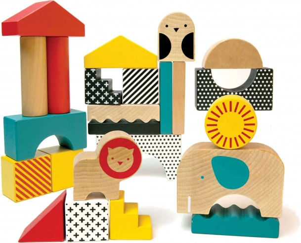 Colorful shapes and animals