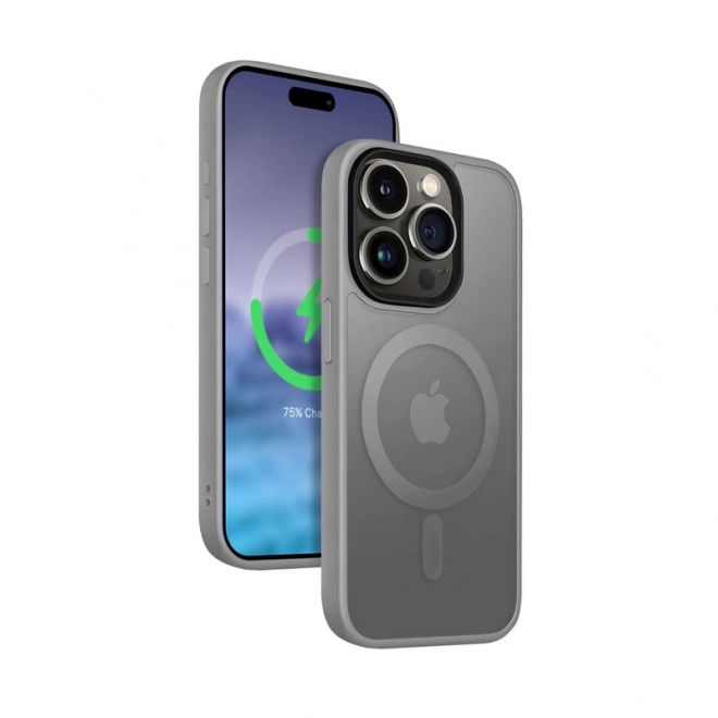 Hybrid Frost MAG Cover for iPhone 15 Pro with MagSafe Grey