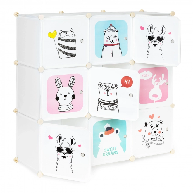 Mobiletto modulare con 9 ripiani per bambini