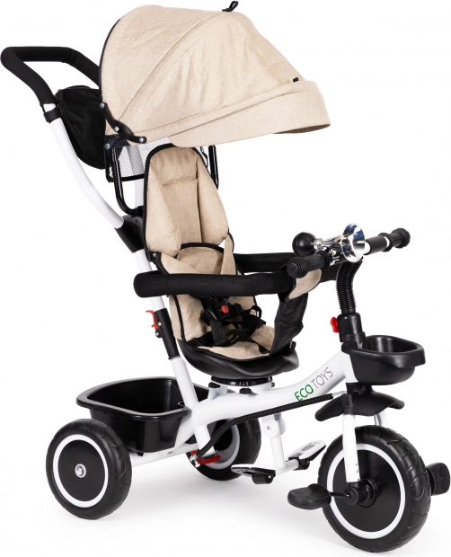 Children's Tricycle with 360° Rotating Seat ECOTOYS Beige