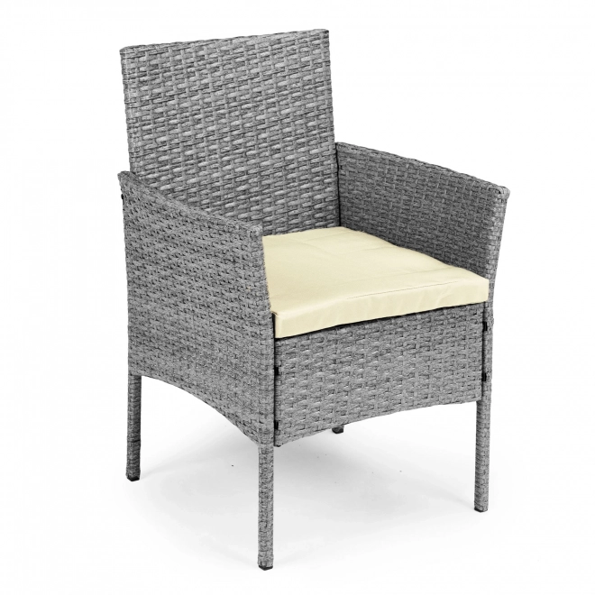 Artificial Rattan Garden Furniture Set - Bench, Table, Grey Chairs MultiGarden