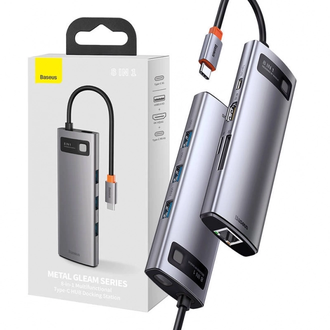 Multifunctional Docking Station Hub Type C Metal Gleam Series 8 in 1