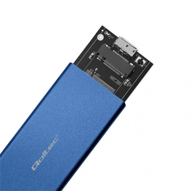 Blue Aluminum SSD Enclosure for M.2 SATA/NGFF Drives 2TB USB 3.0