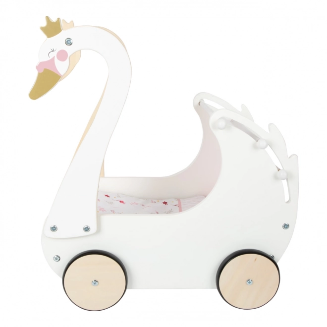 Passeggino in legno per bambini Cigno
