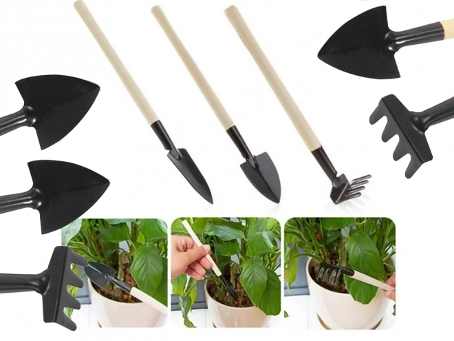 Set di mini attrezzi da giardinaggio 3 in 1 per vasi
