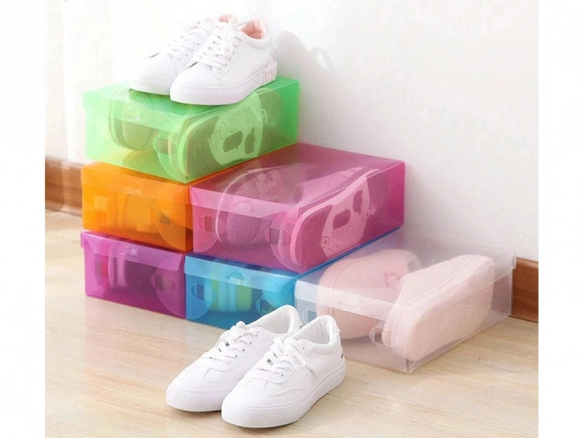Multicolor Transparent Shoe Boxes 10pcs