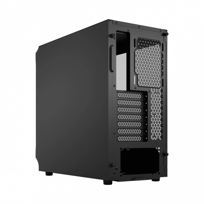 Black computer case with transparent side panel
